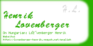 henrik lovenberger business card